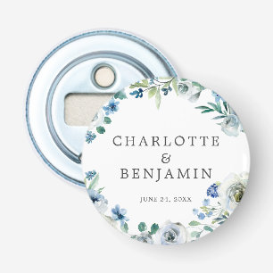 Décapsuleur Bleu blanc pivoine Floral Custom Printemps Mariage