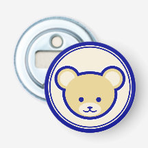 Bleu Bleu Beige Teddy Ours mignon Cartoon Art