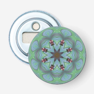 Décapsuleur Bleu Vert Rose Motif 3D ~