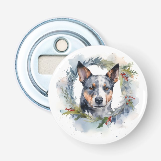 Décapsuleur Blue Heeler Christmas Wreath Festive Pup (Devant)