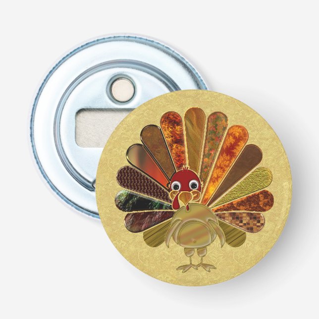 Décapsuleur Bon thanksgiving coloré Turquie (Devant)