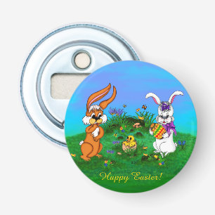 Décapsuleur Bonne Pâques ! Lapin avec lapin et poussin