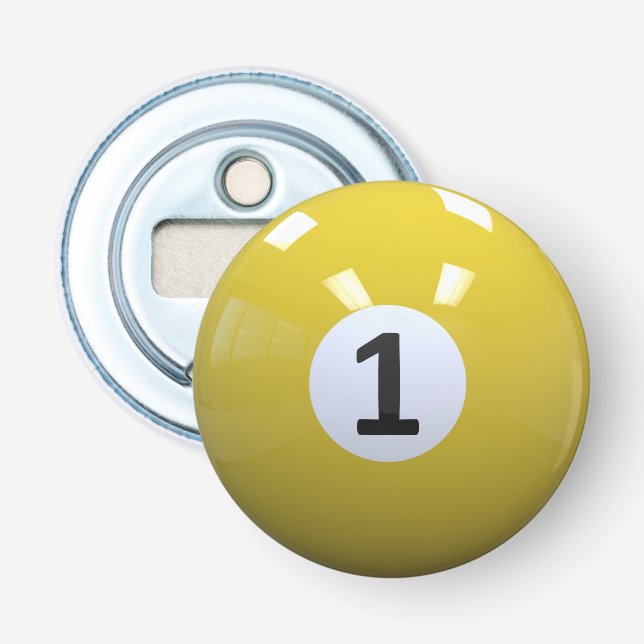 Décapsuleur Boule Jaune N° 1 Billard (Devant)
