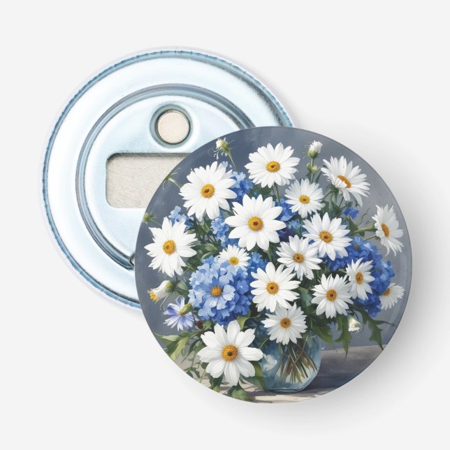Décapsuleur Bouquet de fleurs Élégantes marguerites Aquarelle (Devant)