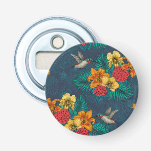 Décapsuleur Bouquet et colibris tropicaux
