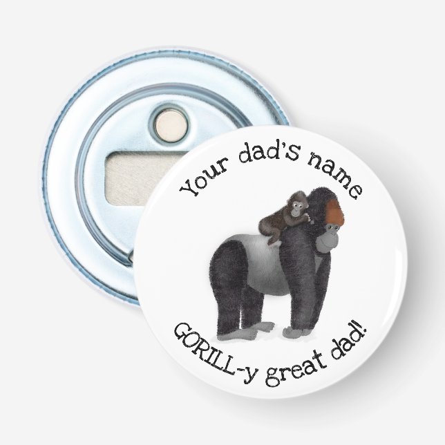 Décapsuleur Bouteille de Gorilla et bébé "grand père" (Devant)