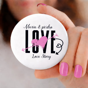 Décapsuleur Bouton de broche d'amour de nom personnalisé
