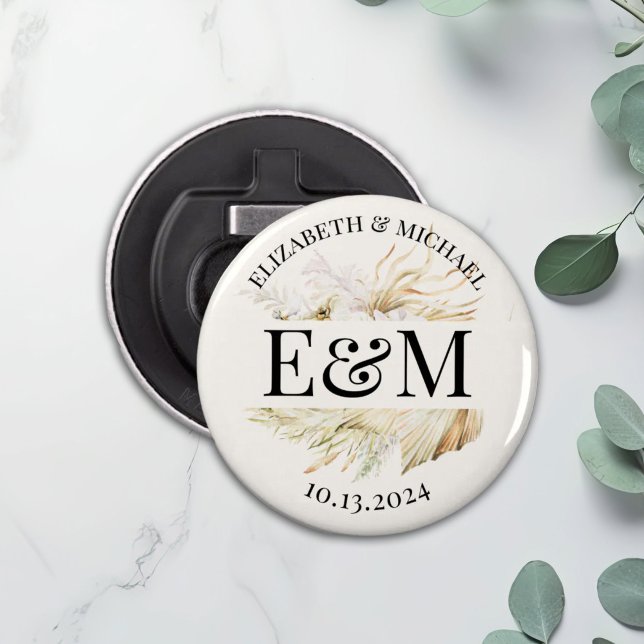 Décapsuleur Bouton de préférence de mariage tropical de Boho p (Créateur téléchargé)