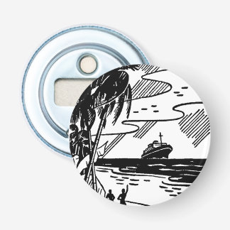 Décapsuleur Bouton Retro Cruise Ship