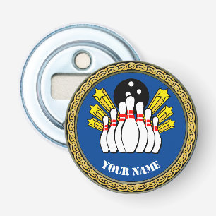 Décapsuleur Bowling personnalisé - Ajouter un nom - Bleu