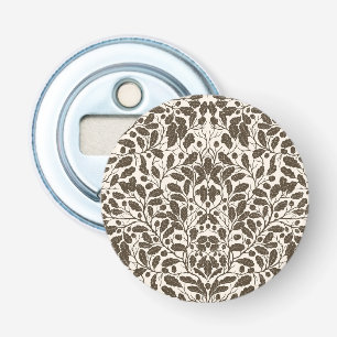 Décapsuleur Branches de chêne et feuilles, motif damassé en br