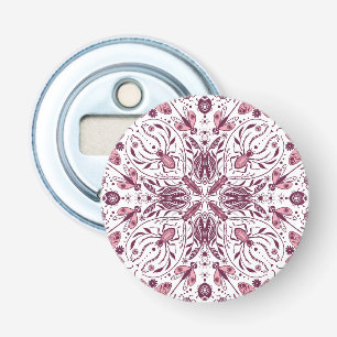 Décapsuleur Buissons, magenta foncé et rose sur blanc