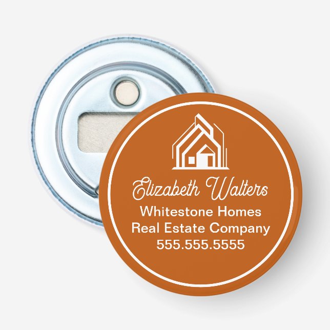 Décapsuleur Burnt Orange Real Estate Company Custom Realtor (Devant)
