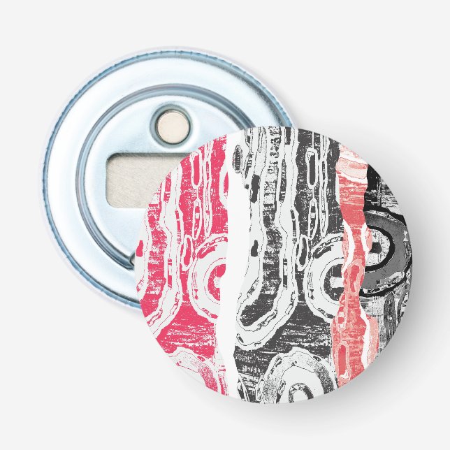 Décapsuleur Button Bottle Opener – Abstract Land (Devant)