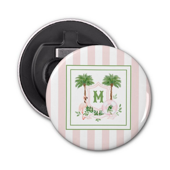 Décapsuleur Cabana Stripes Palm Beach Monogram Crest (Devant)