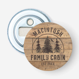 Décapsuleur Cabine Nom de famille Rustic Wood Forest Trees