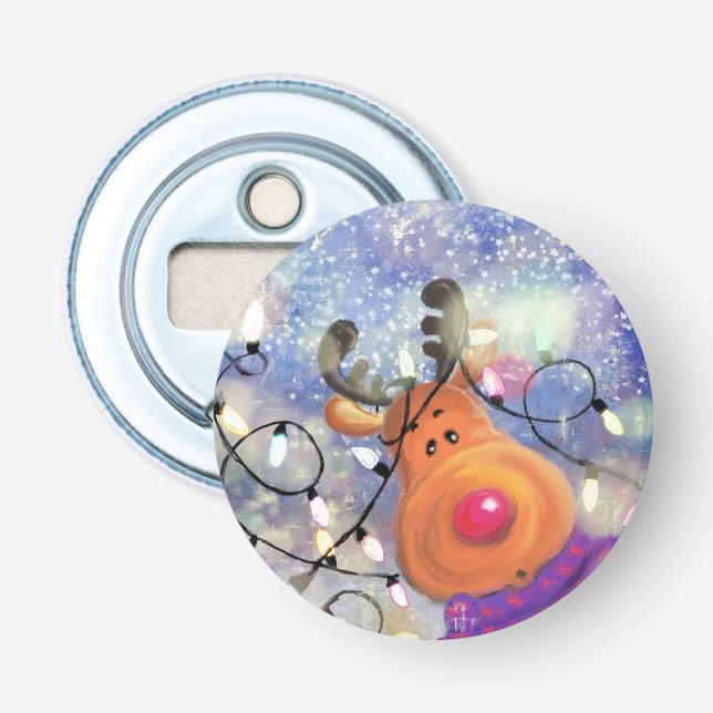 Décapsuleur Cadeau d'ouverture de bouteille de Noël avec un re (Devant)