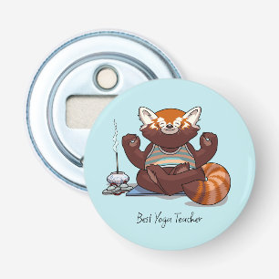 Décapsuleur Cadeau Meilleur Professeur de Yoga Panda Roux Illu
