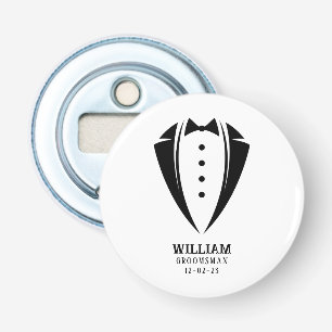 Décapsuleur Cadeau moderne noir et blanc Tuxedo Groomsman