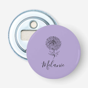 Décapsuleur Cadeau personnalisé septembre Aster Flower pour la