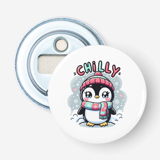 Décapsuleur Câlins Chilly Penguin Écharpe enneigée (Devant)