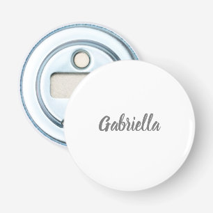 Décapsuleur Calligraphie Elégant Gris Blanc Plaine Nom simple