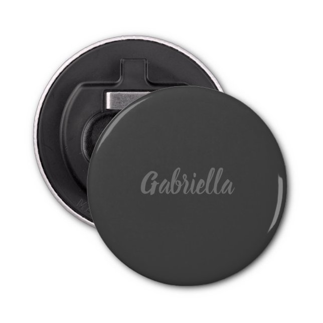 Décapsuleur Calligraphie Élégant Gris clair Nom simple (Devant)