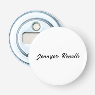 Décapsuleur Calligraphie Élégant Noir Blanc Simple Nom