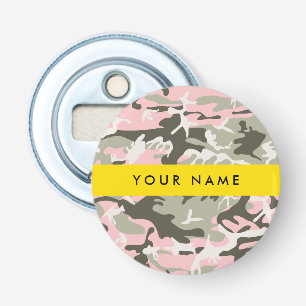 Décapsuleur Camouflage rose et vert Personnalisez votre nom