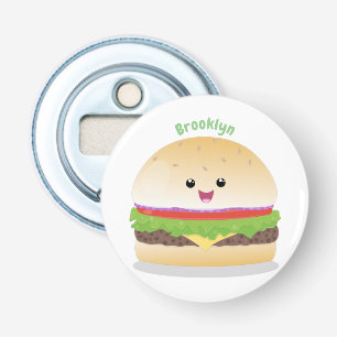 Décapsuleur Caricature de hamburger kawaii joyeux