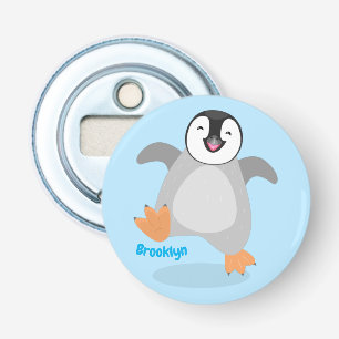 Décapsuleur Caricature de poussin de pingouin mignon et joyeus