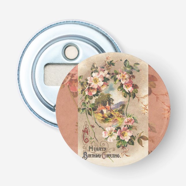 Décapsuleur Carte d'anniversaire vintage (Devant)