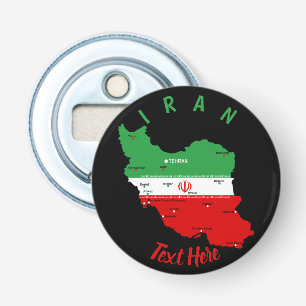 Décapsuleur Carte de l'Iran avec drapeau et emblème