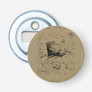 Décapsuleur Carte vintage Hevelius 1690 de constellation de