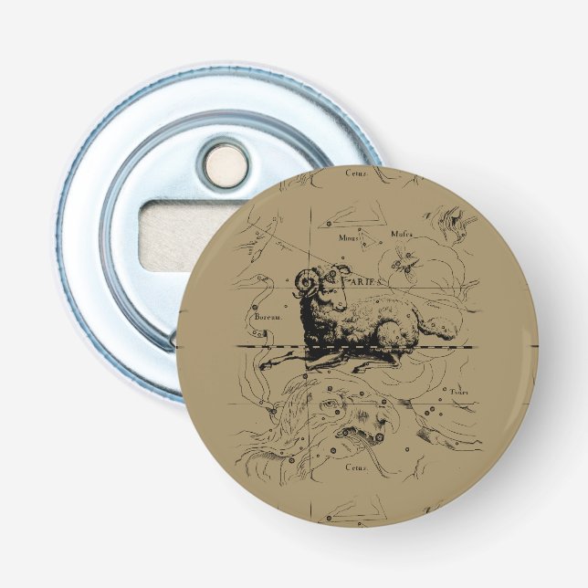 Décapsuleur Carte vintage Hevelius 1690 de constellation de (Devant)