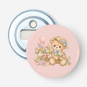 Décapsuleur Célébration de nounours vintage avec des fleurs sa