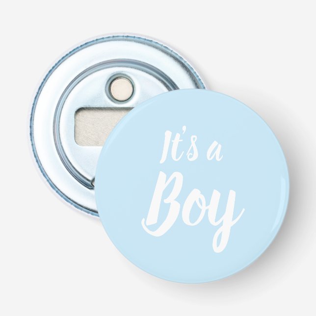 Décapsuleur C'est un garçon, bleu clair baby shower genre révé (Devant)