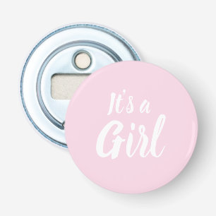 Décapsuleur C'est une fille, baby shower rose clair révèle