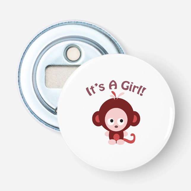 Décapsuleur C'est une fille ! Singe mignon (Devant)