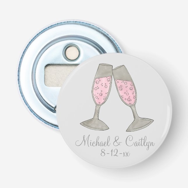 Décapsuleur Champagne rose Fête des mariées de mariage préféré (Devant)