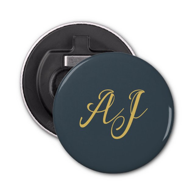 Décapsuleur Charcoal Gold Color Monogram Professional Initial (Devant)