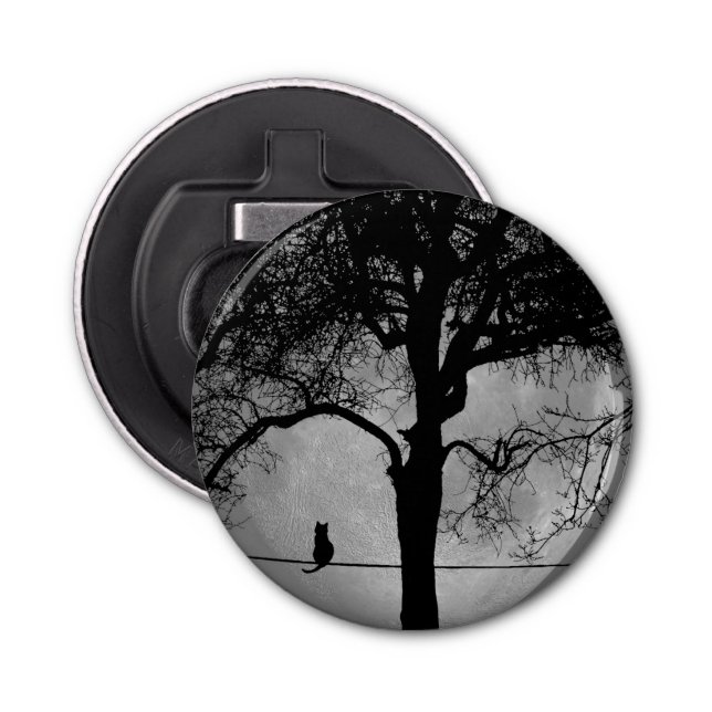 Décapsuleur Chat sur une Pleine lune de fil (Devant)