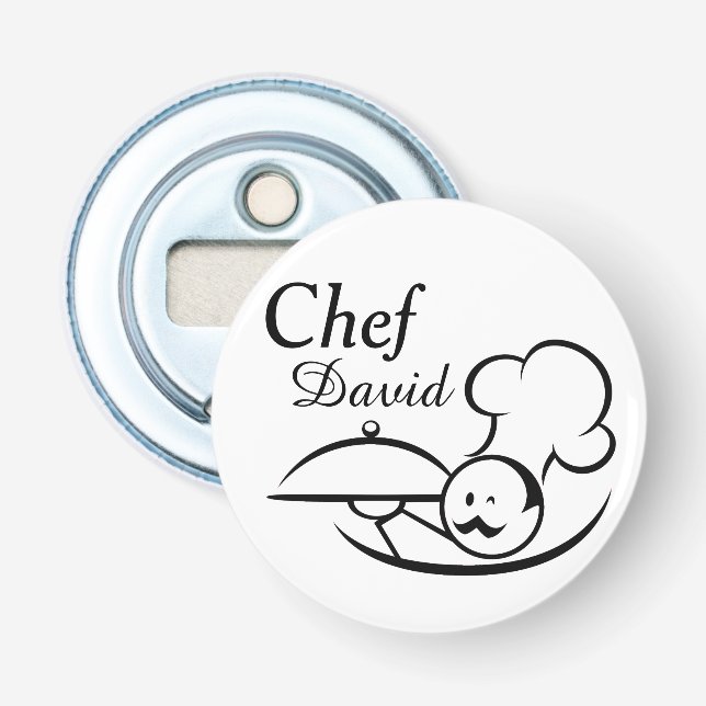 Décapsuleur Chef illustré personnalisé (Devant)