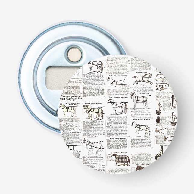 Décapsuleur Cheval Antique Publicité Journal Art (Devant)