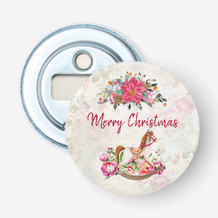 Décapsuleur Cheval rocheux victorien et Poinsettia Noël