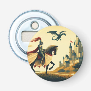 Décapsuleur Chevalier médiéval/dragon/château fantastique