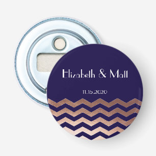 Décapsuleur Chic Rose Gold Chevron Wedding Favor Bottle Opener