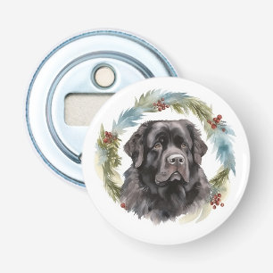Décapsuleur Chien de Noël festif de Terre-Neuve