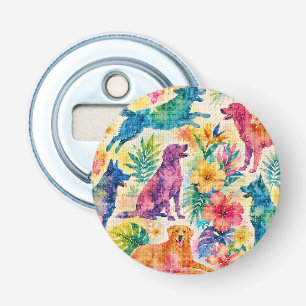 Décapsuleur Chiens Aquarelle Tropicale