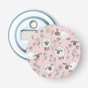 Décapsuleur Chiens de comptage sur coton bonbon rose